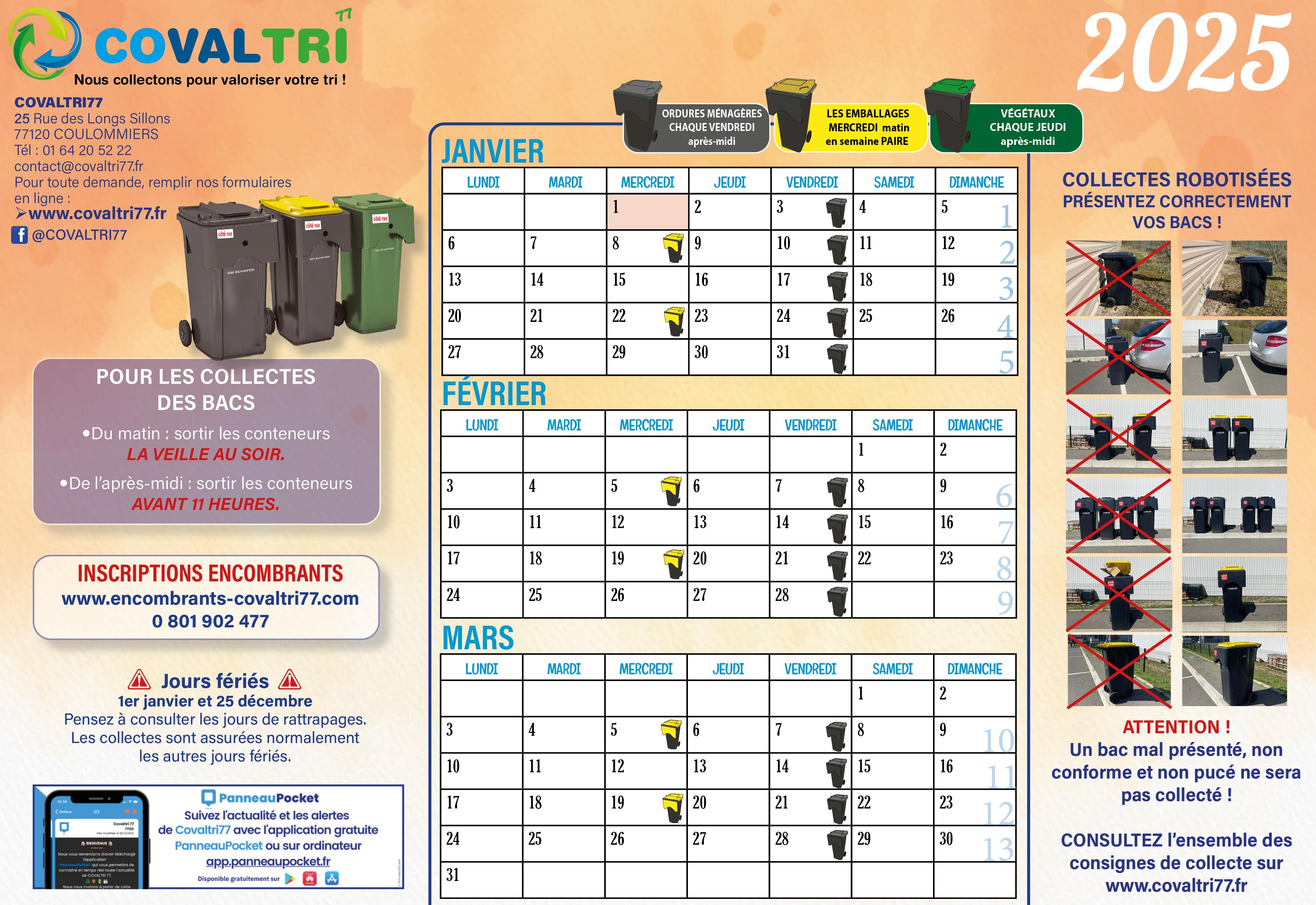 Calendrier Covaltri77