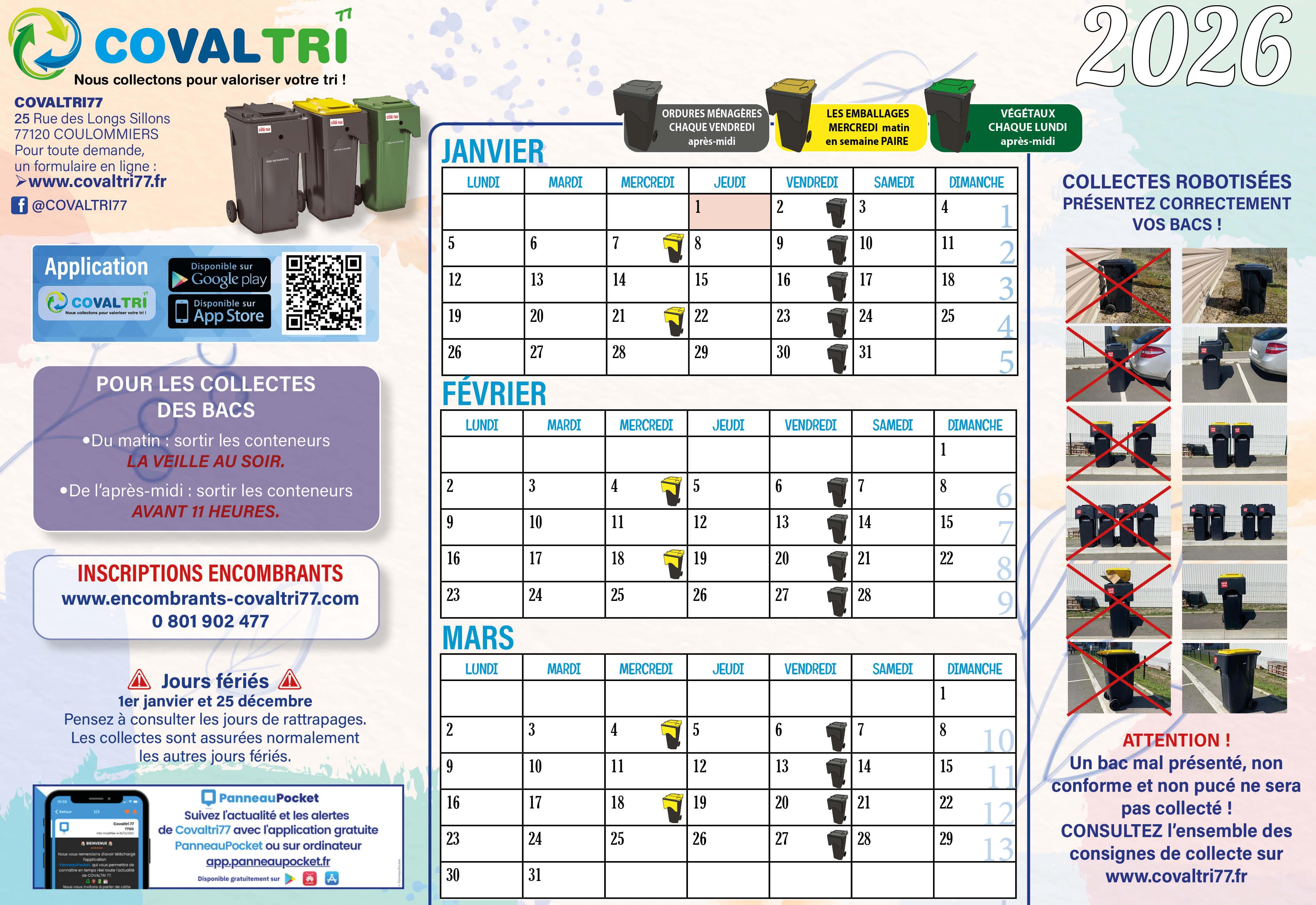 Calendrier Covaltri77